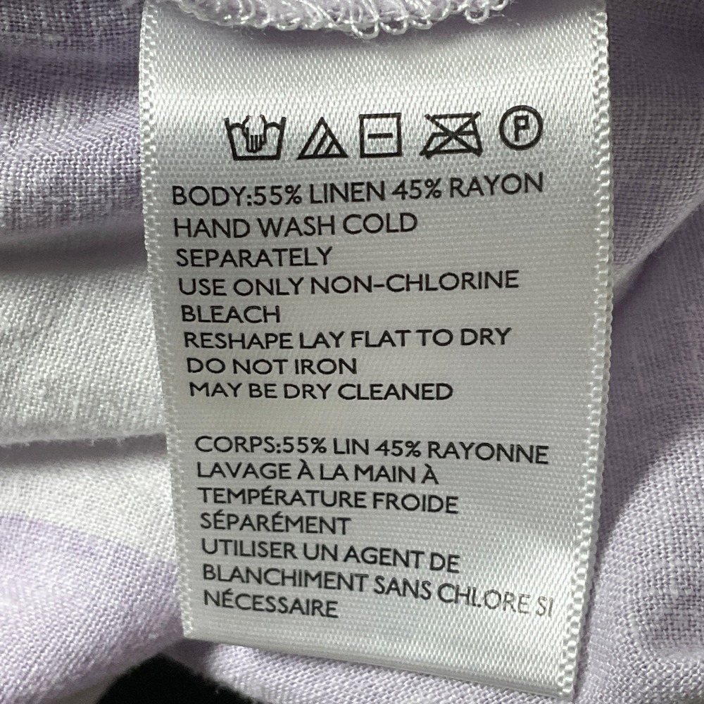 Urban Outfitters Midi Dress Womens M Purple Linen Blend Striped Button Front - Picture 7 of 10